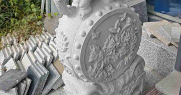 贵州芝麻白抱鼓石 庭院抱鼓石